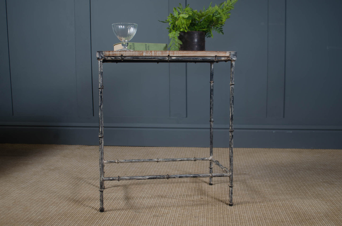 Pair of iron side tables