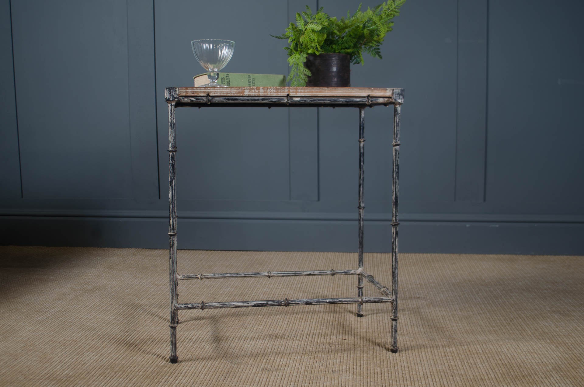 
Pair of iron side tables