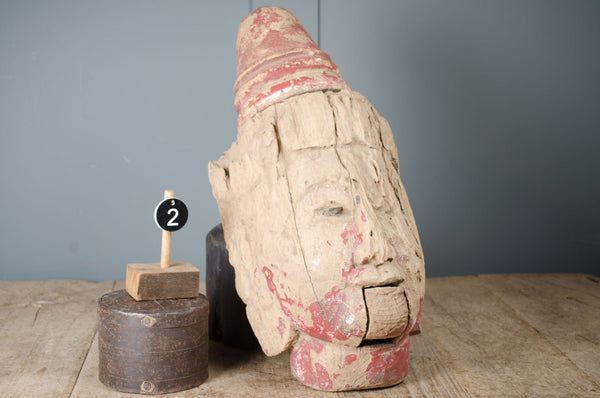 Fine Burmese puppet head sculptures
