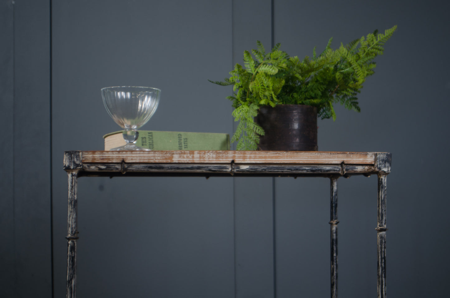 Pair of iron side tables