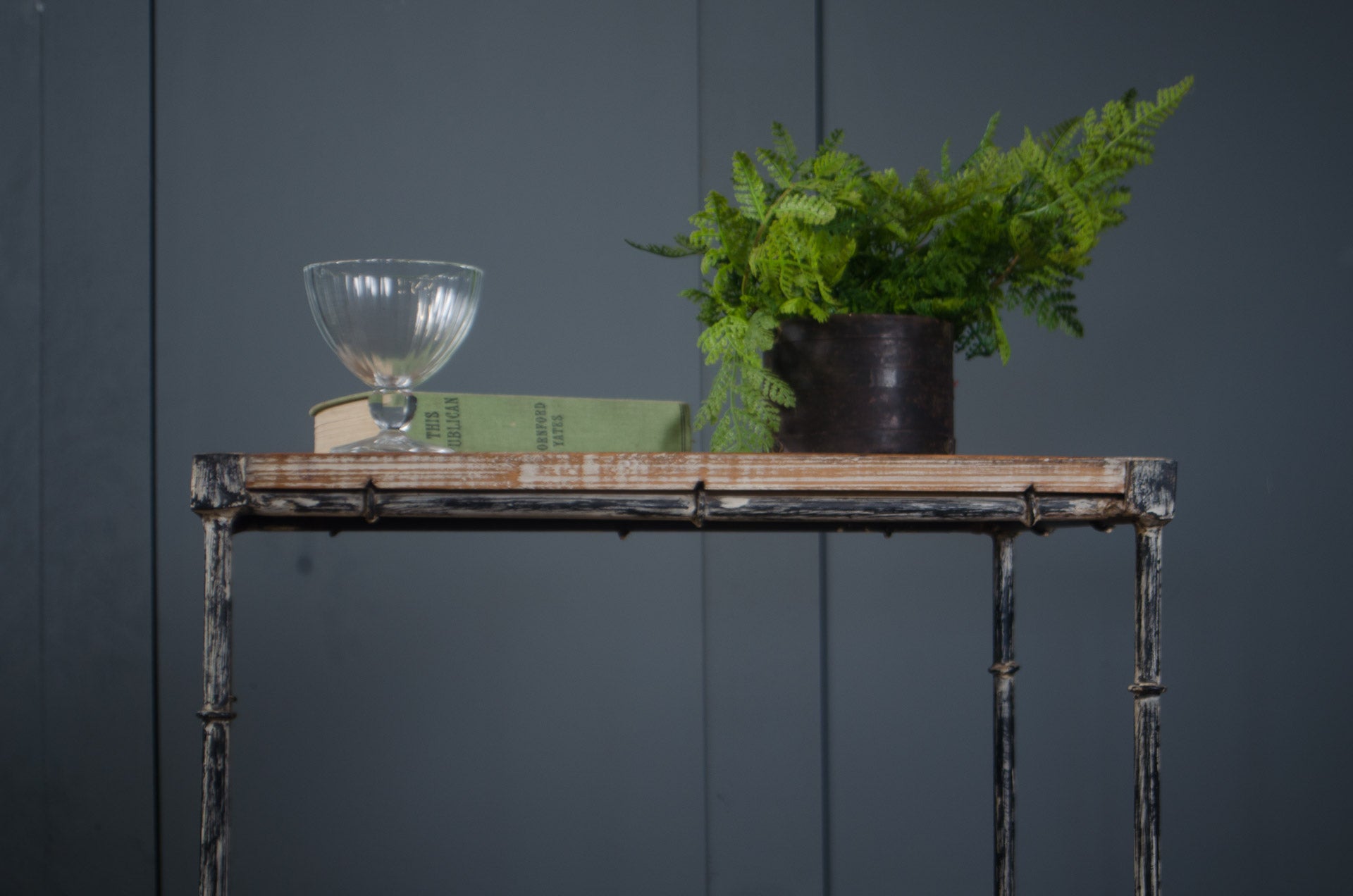 
Pair of iron side tables
