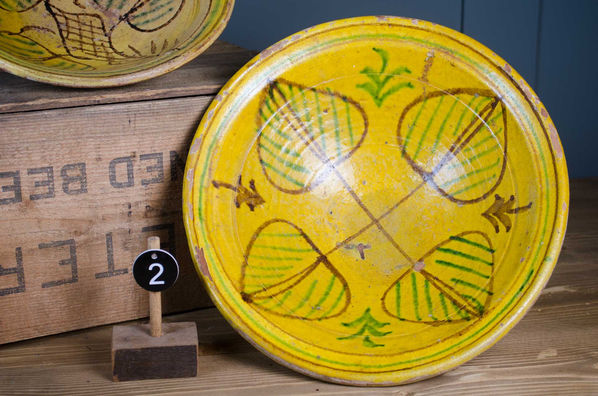 Yellow glazed Afghan bowls