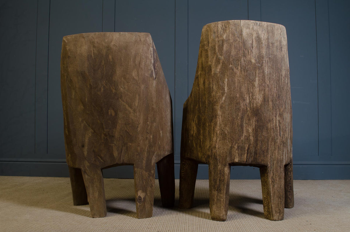 
Traditional Naga solid wood chair from north-east India