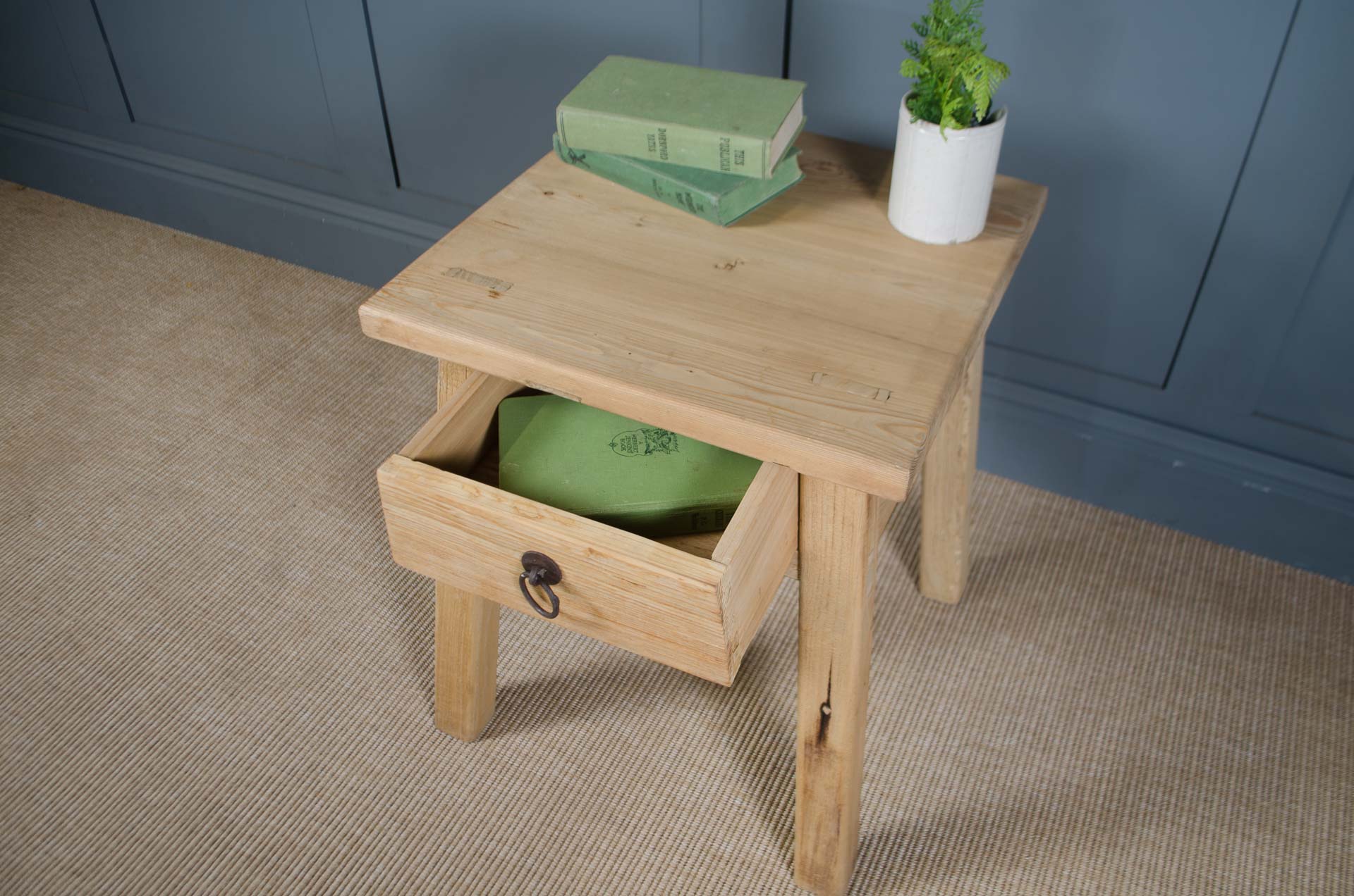 
Reclaimed wood bedside tables for modern rustic interiors