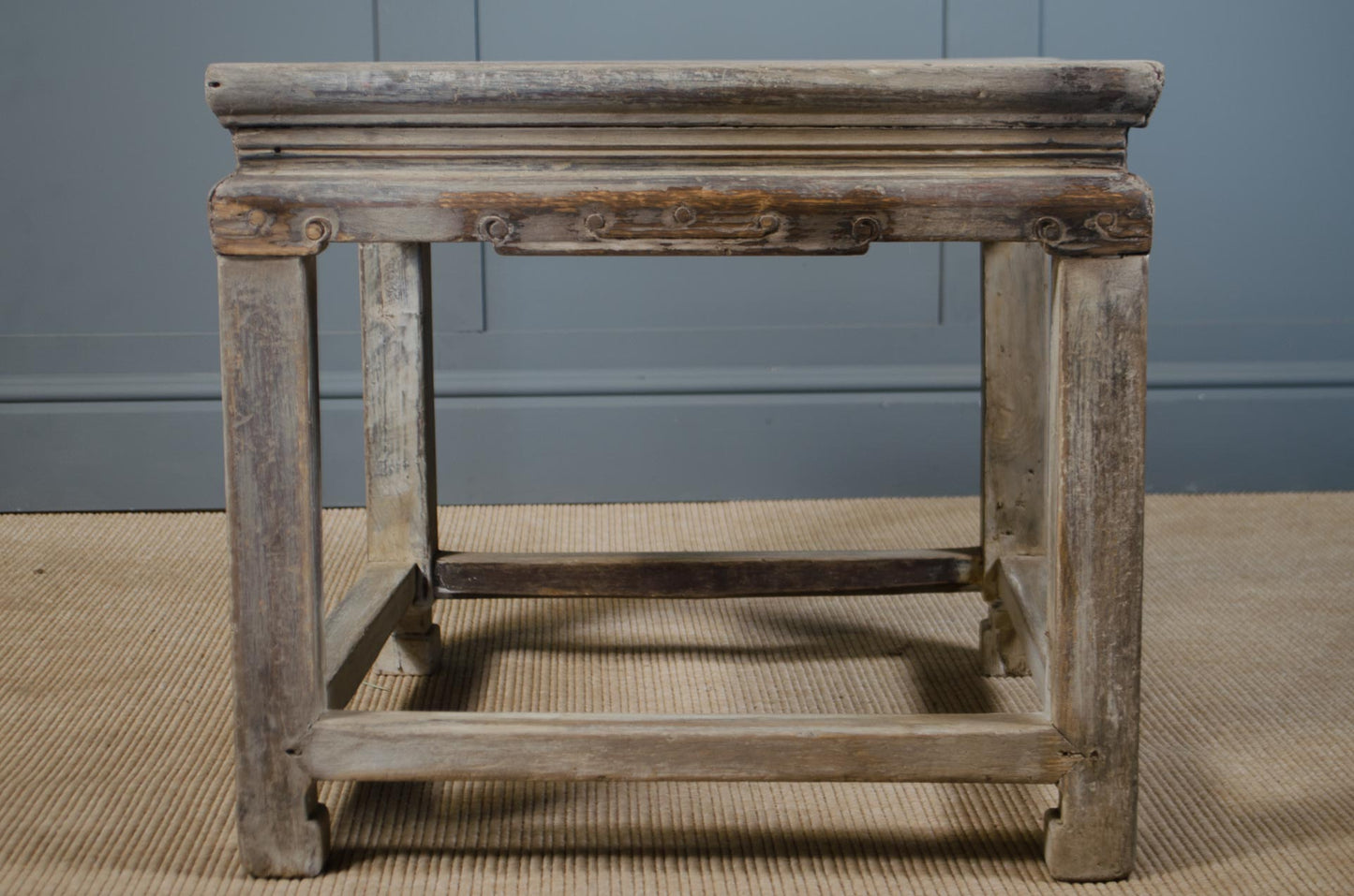 Pair of 19th Century Chinese Qing Elm Stools – Limed Ming Style with Jumo Grain