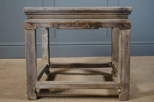 Pair of 19th Century Chinese Qing Elm Stools – Limed Ming Style with Jumo Grain