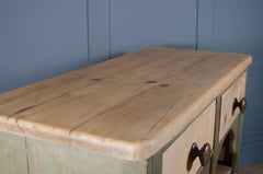 Victorian pine sideboard with open shelves, drawers and decorative arch details.