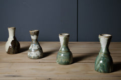 Set of 4 hand thrown pottery dinner candle holders