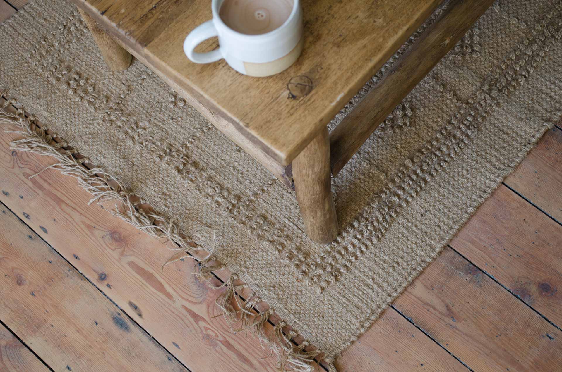 Diamond jute rug - various sizes