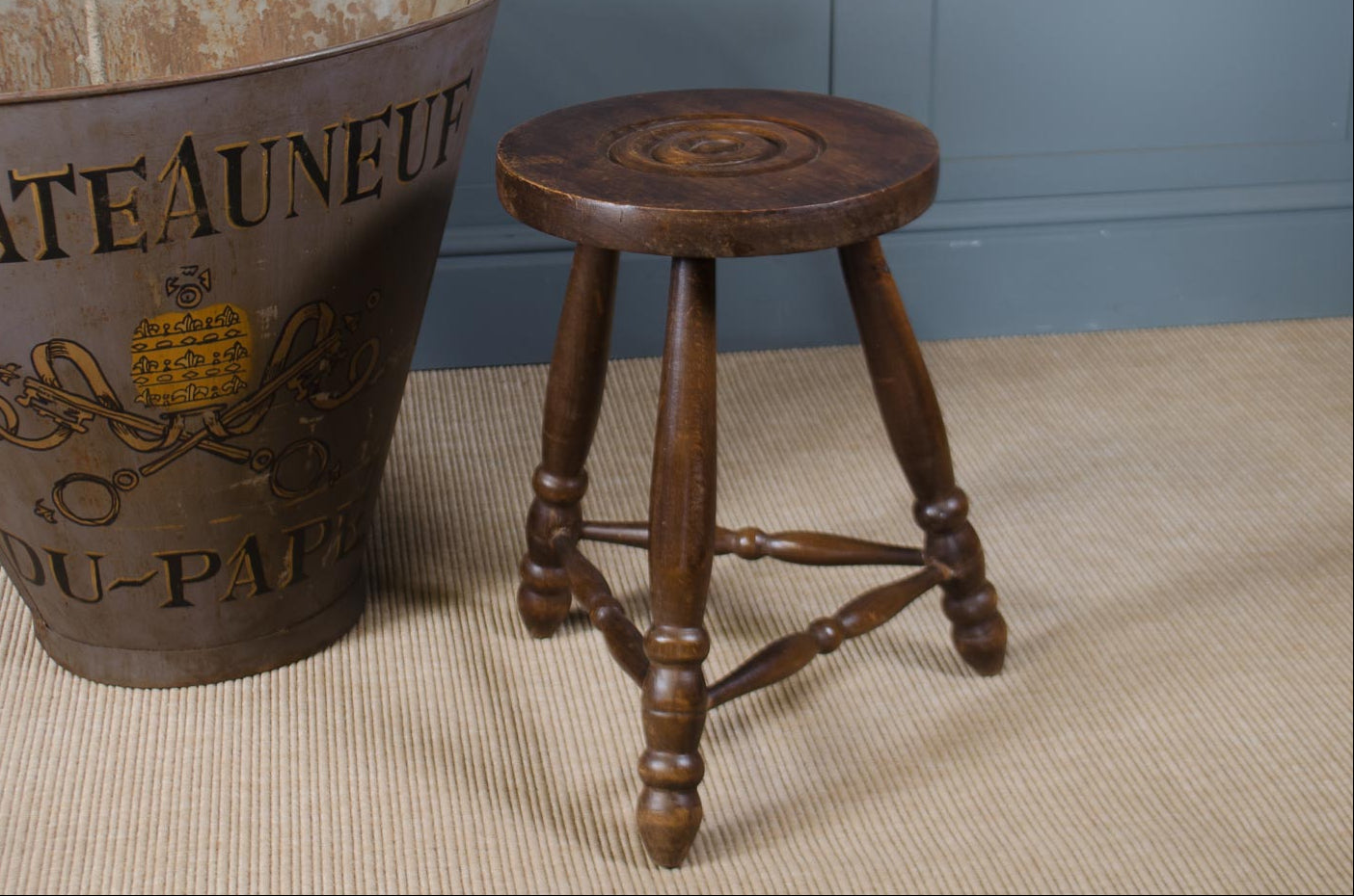 french dark wood stool