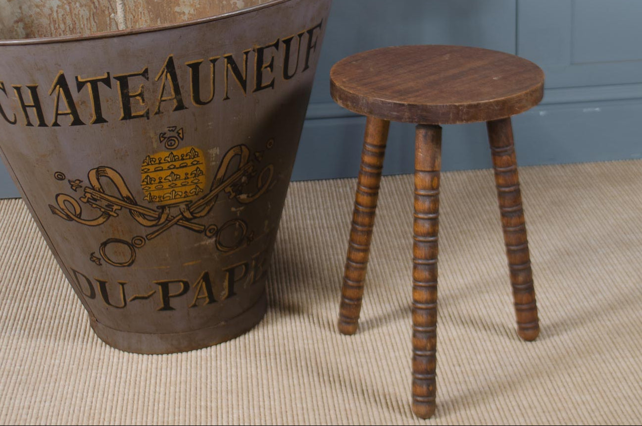Antique french turned penny stools