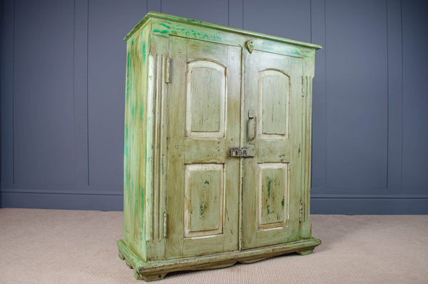 green painted cupboard