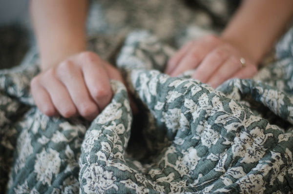 Walton & co Provence sage green quilt