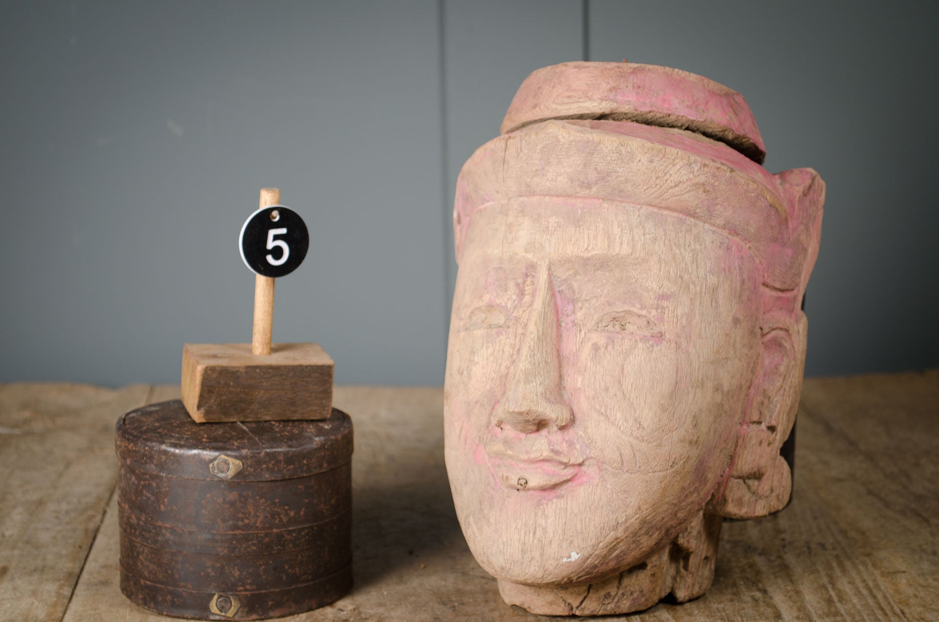 
Fine Burmese puppet head sculptures