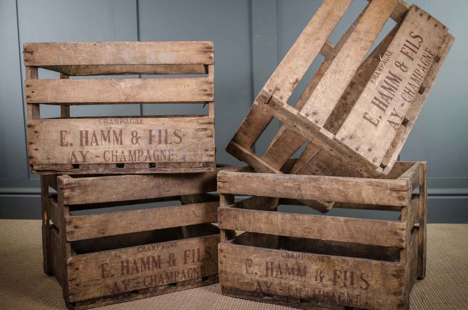 
French champagne crates