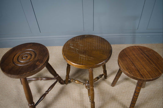 carved french bobbin penny stool