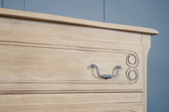 Solid oak chest of drawers with natural stripped finish