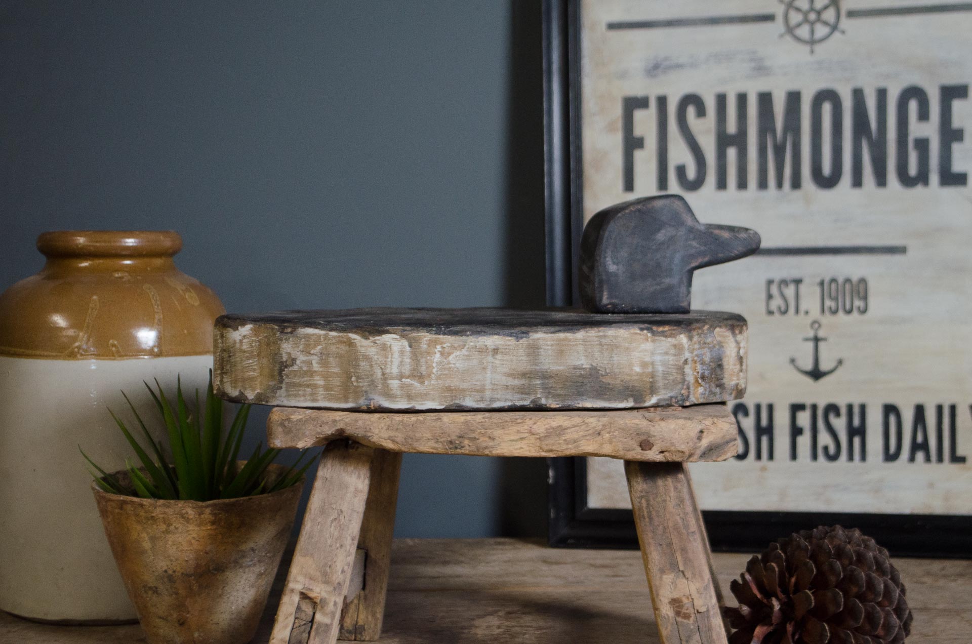 
Handmade Wooden Normandy Duck Decoy