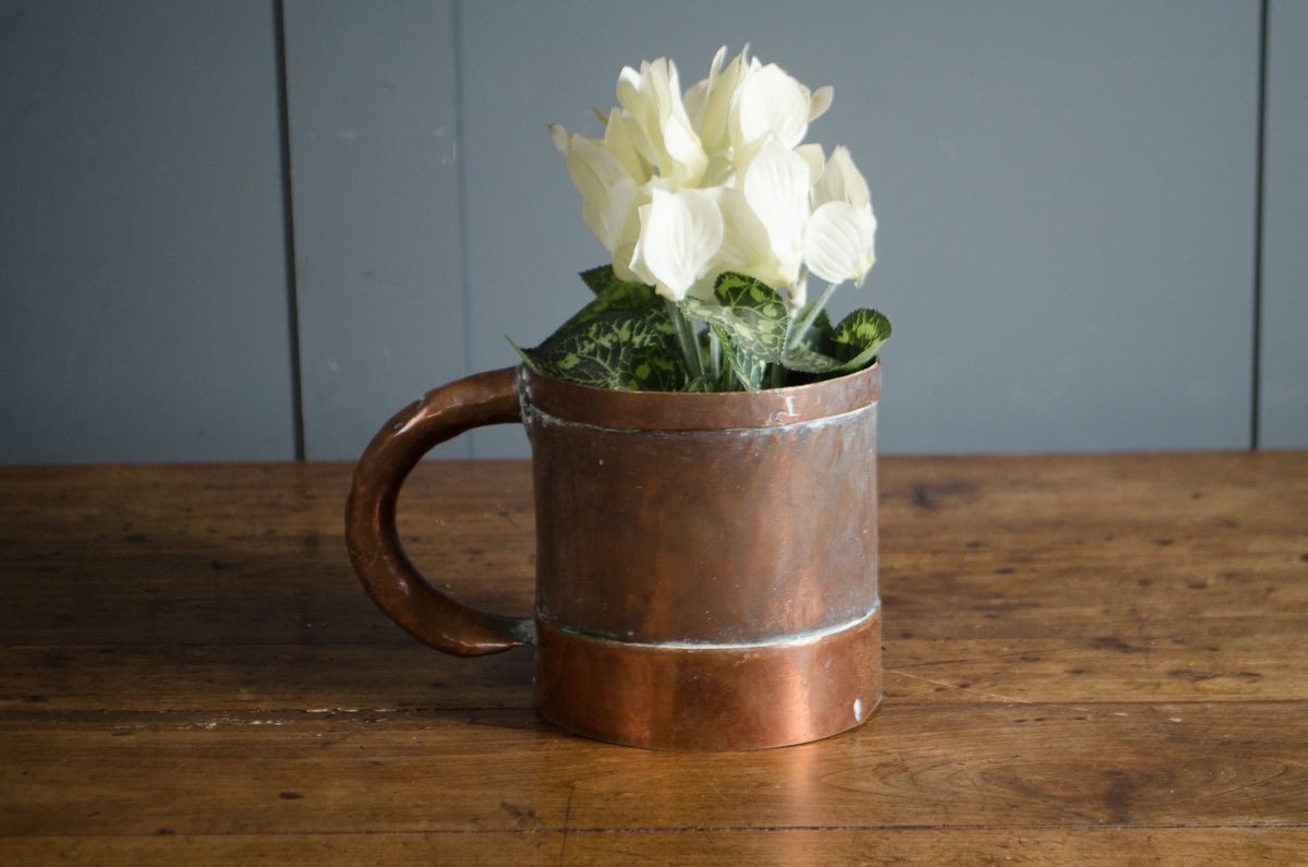 French copper cider and wine tankard from Charente-Maritime