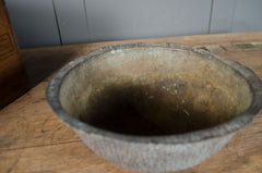 Verdigris hammered copper bowl