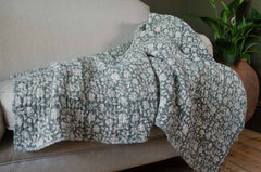 Large cotton quilted throw - Various colours