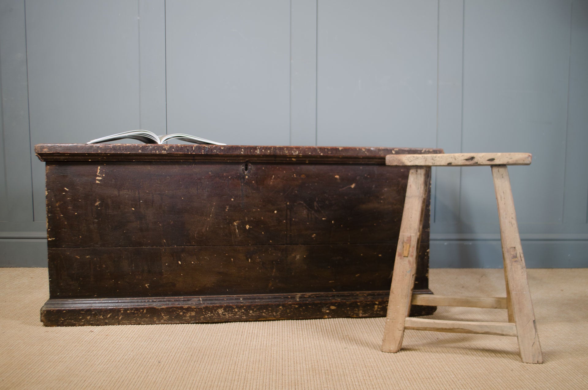 
Original Painted Pine Storage Chest