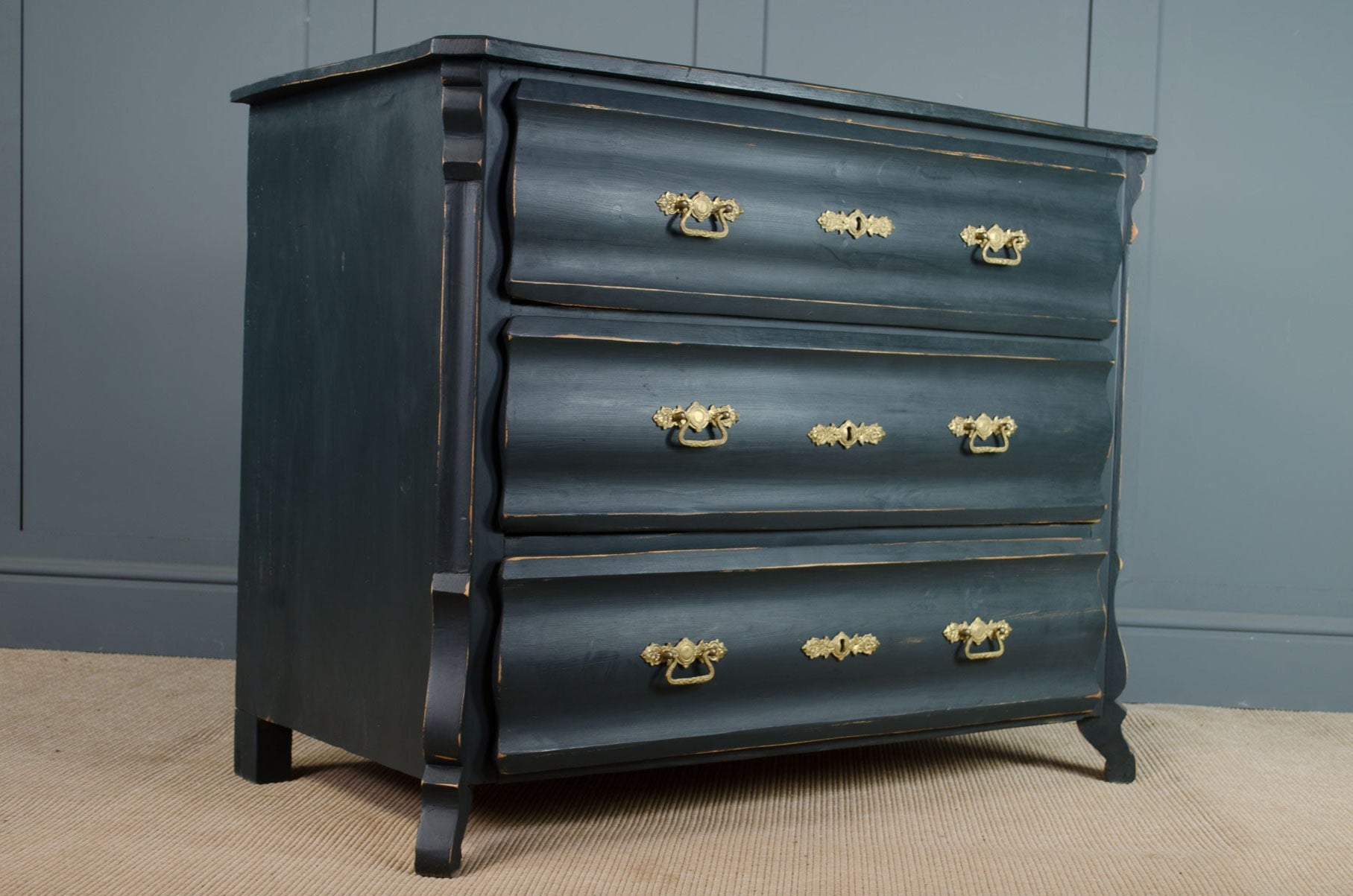 antique black chest of drawers