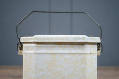 Vintage French splatter enamel canisters