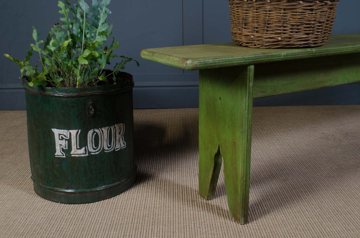 
Pair of rustic French wooden dining benches
