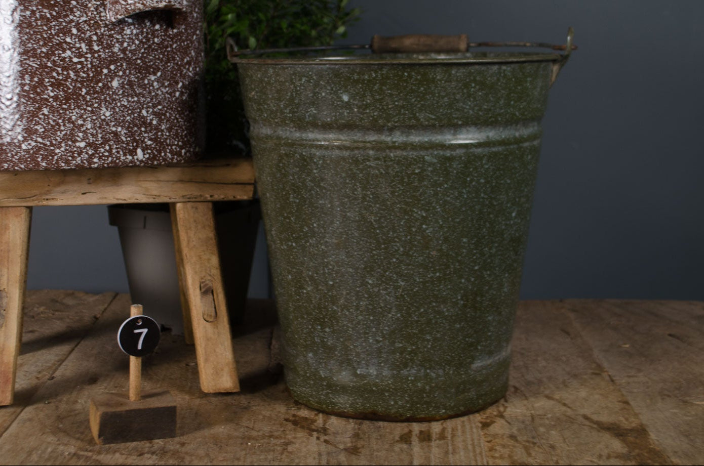 Vintage enamel buckets