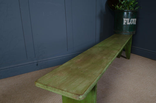Traditional French country house benches with aged paintwork