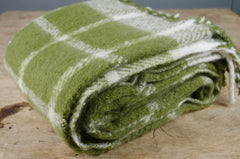 washable recycled blanket olive green