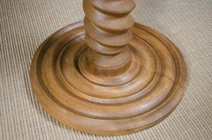 Round French 1940 corkscrew side table in Charles Dudouyt style