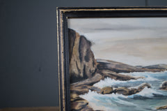 framed watercolour of sea