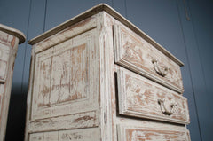 French Oak Painted Tall Drawers & Cupboard