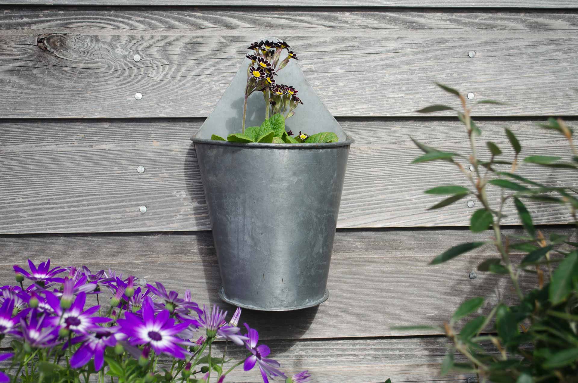 galvanised wall planter