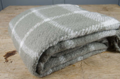 checked stone beige blanket