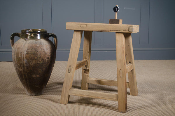 antique elm stool