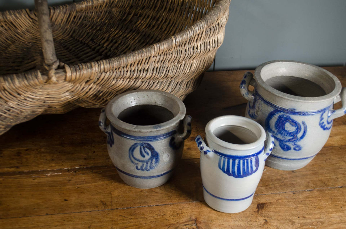 
Alsace Blue & Grey Salt Glazed Stoneware Pots