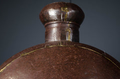Antique Indian water carrier bottle with brass joins & polished finish. Perfect as décor, dried flower display, or a unique statement piece.