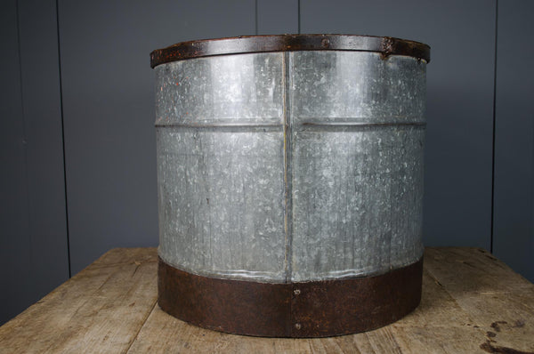 galvanised olive tree planter