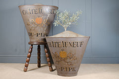 Traditional French vineyard harvest bucket with tapered shape