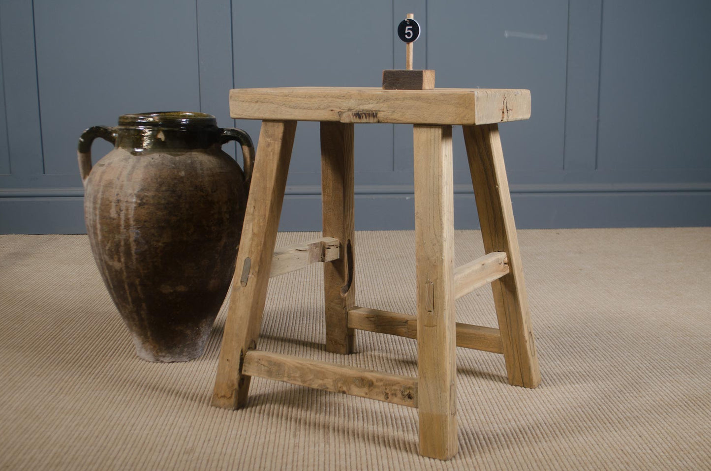 Reclaimed wood side table stools