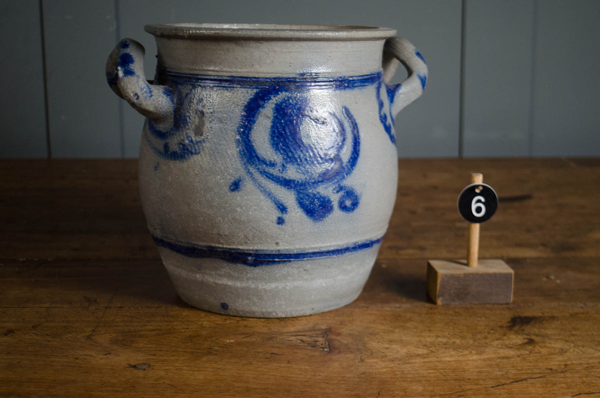 Alsace Blue & Grey Salt Glazed Stoneware Pots