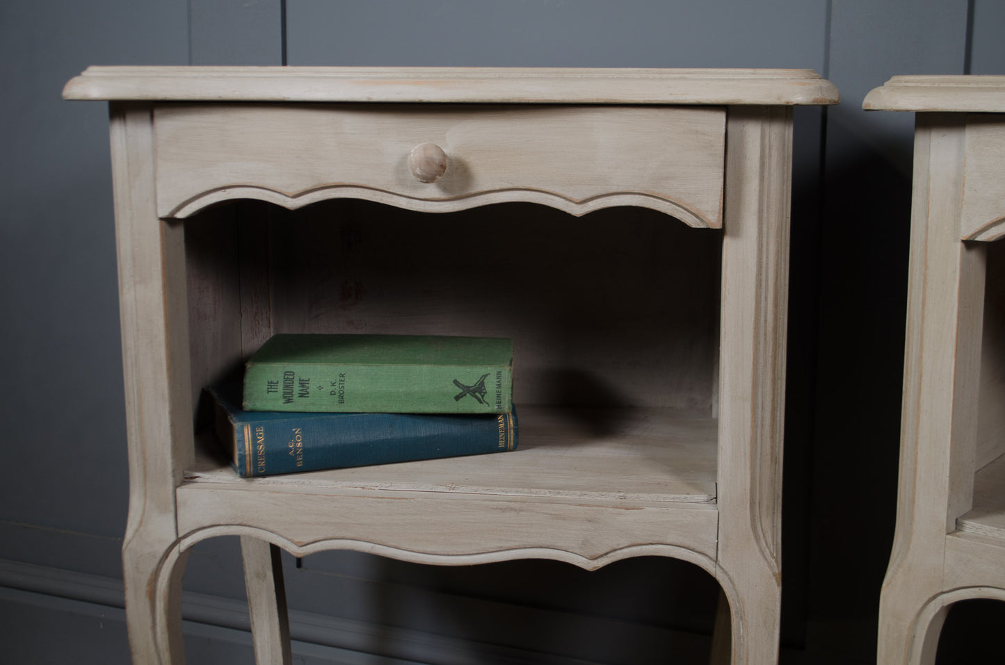 Rustic French painted bedside pair for bedroom or guest room