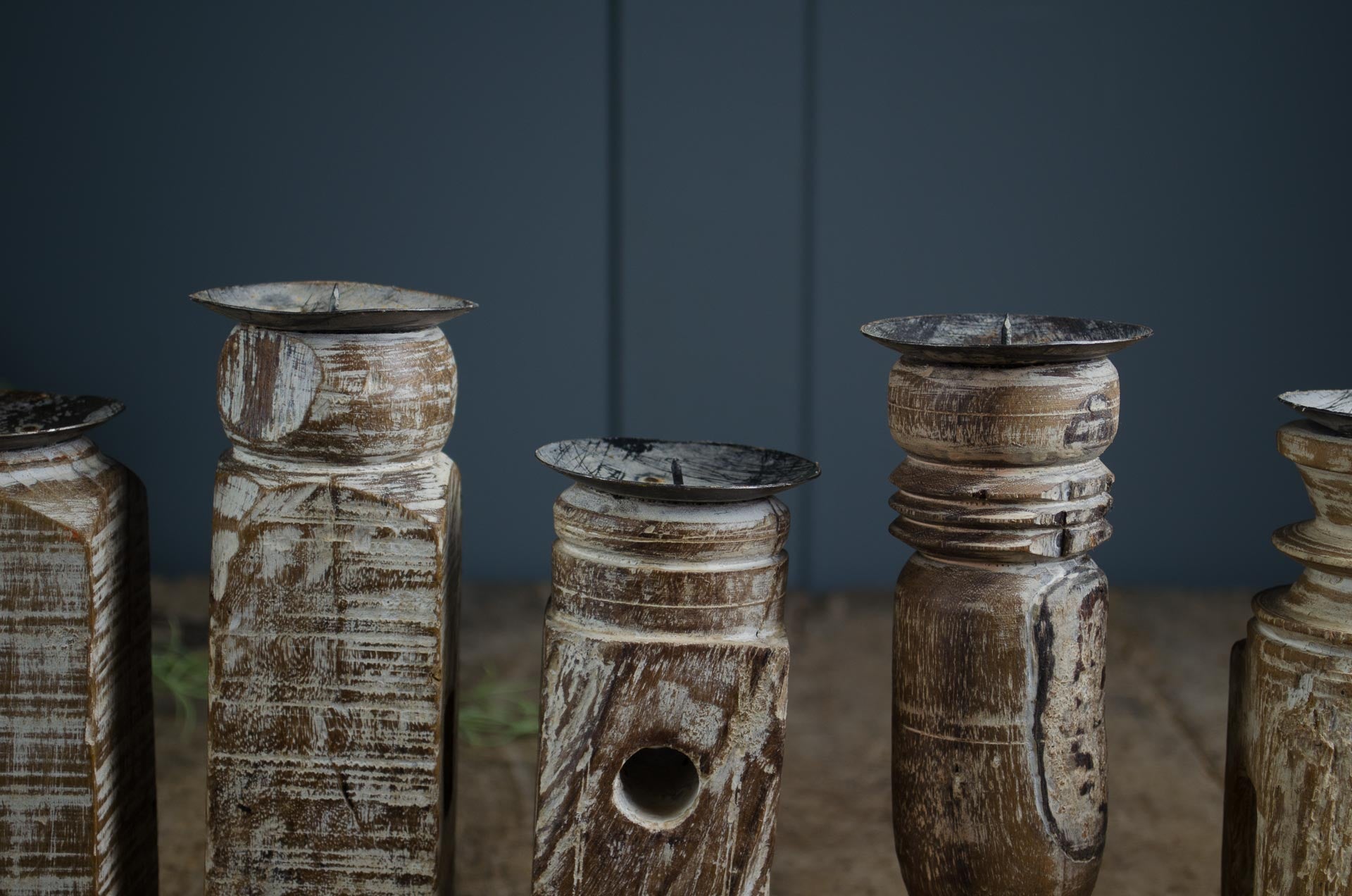 Reclaimed wood candlesticks