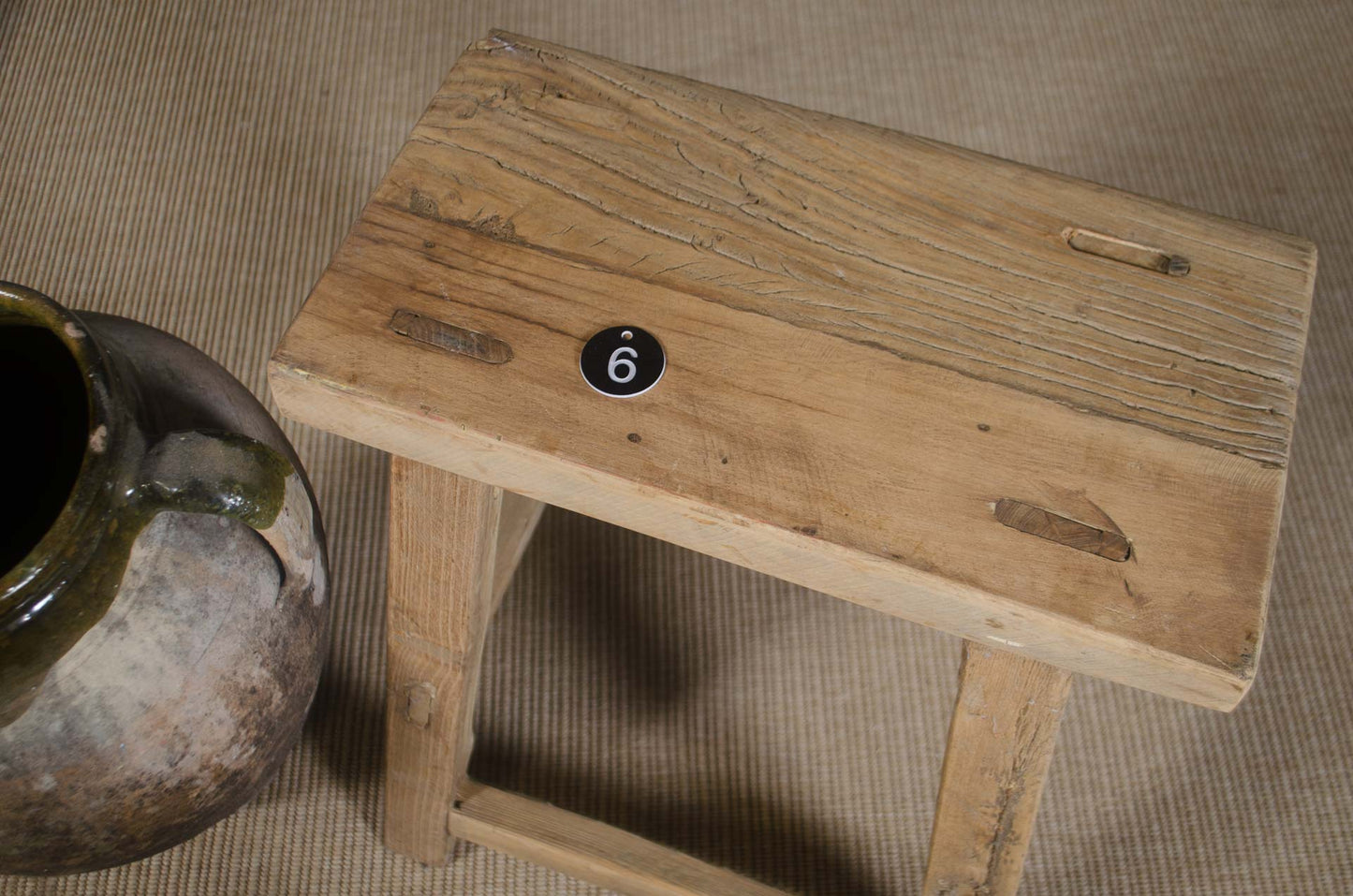 Reclaimed wood side table stools