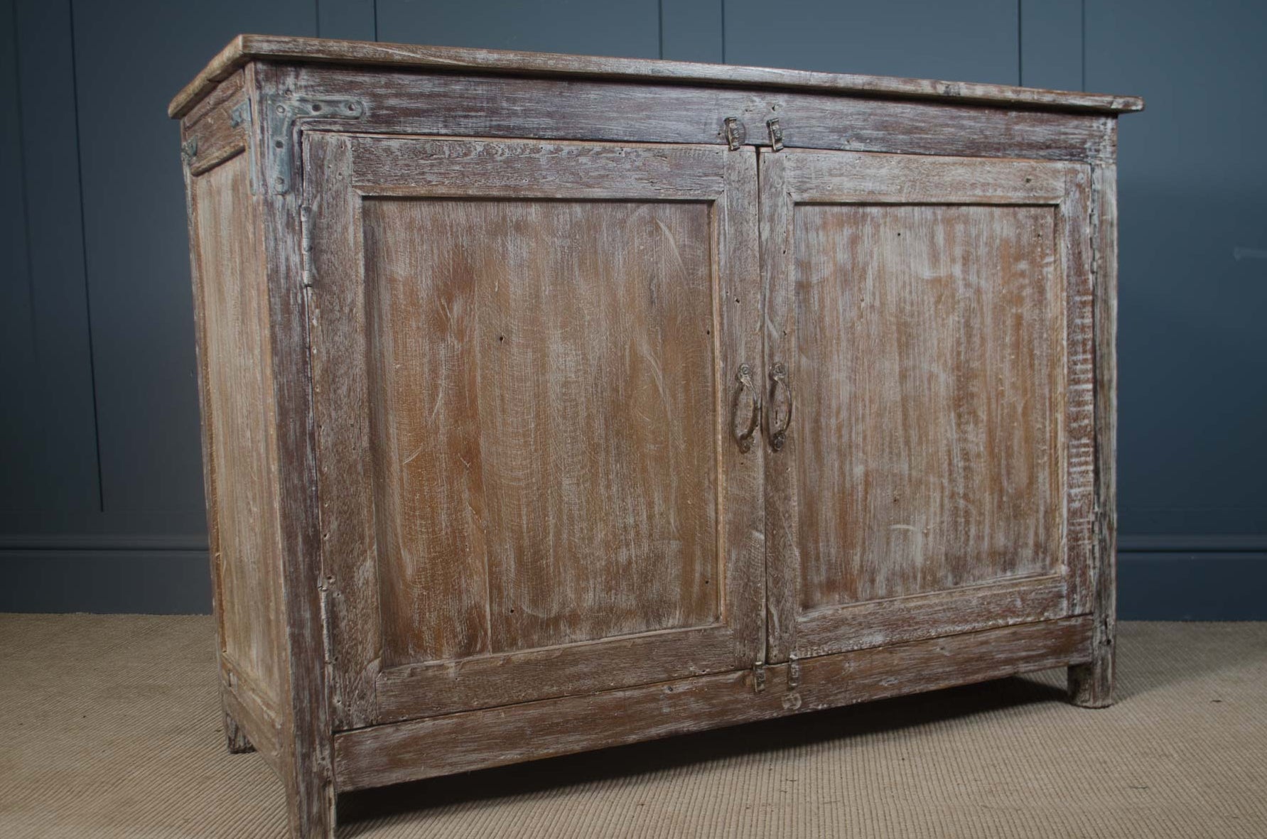 Antique indian limed oak sideboard