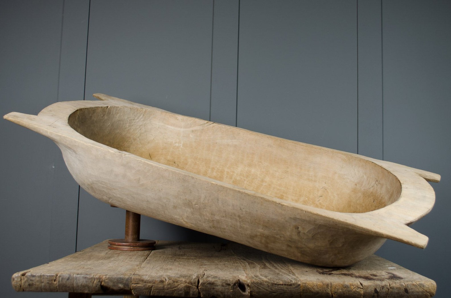 antique wood dough bowl