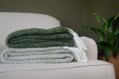 Lambs tail wool mix blanket - Various colours